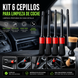 Kit de 6 cepillos de detailing para coche
