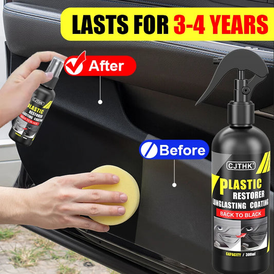 Restaurador de Plásticos y Cuero para Coche – Acabado Negro Brillante